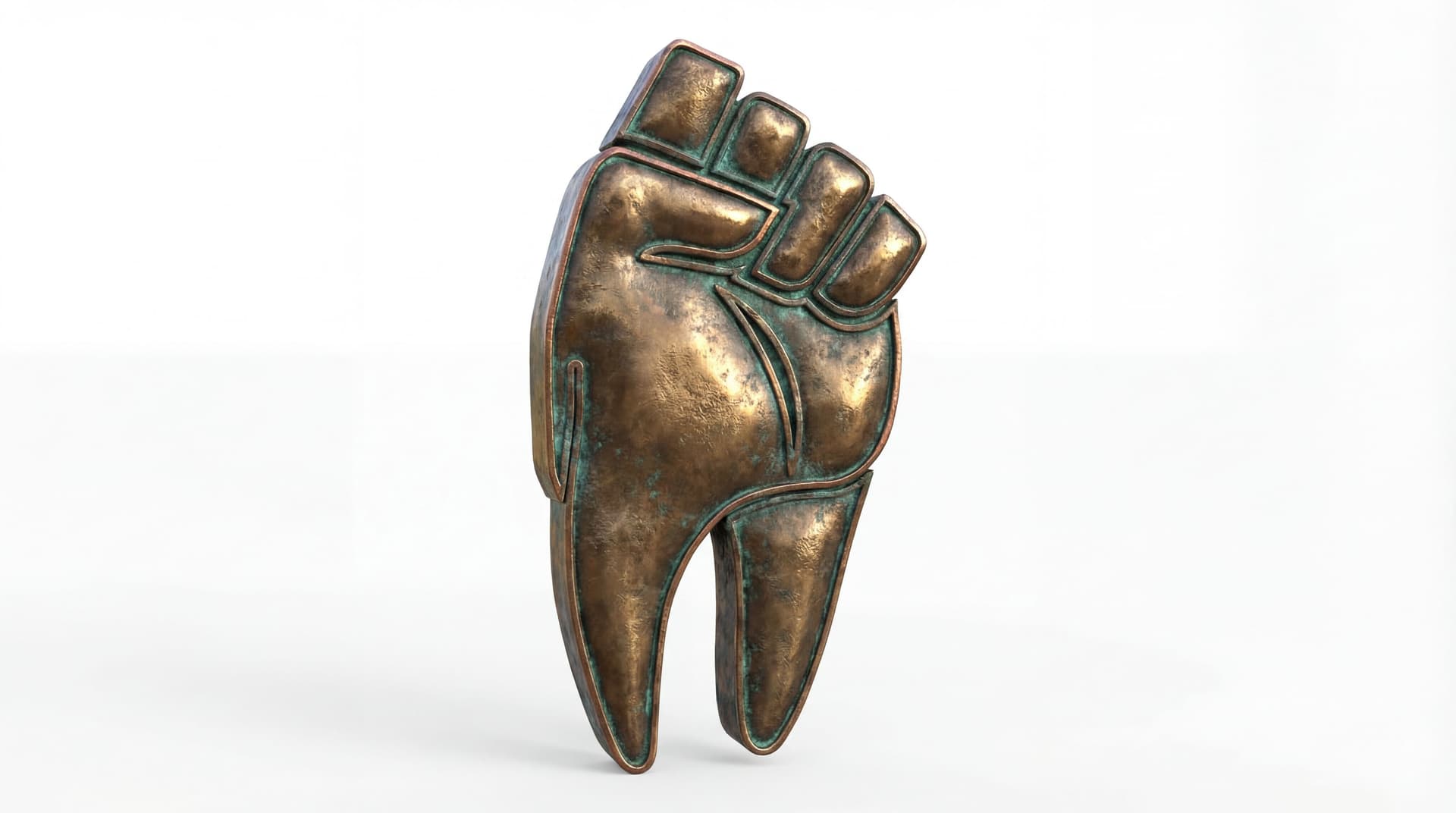 AI generated: turn into realistic bronze statue. cutout white background.