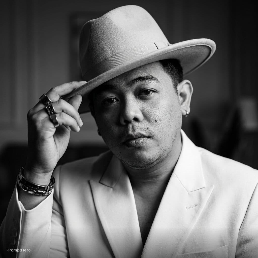 AI generated: Ultra-realistic 8K black-and-white

cinematic editorial portrait of a distinguished man in his lat...