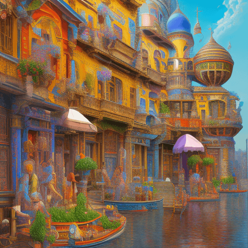 AI generated: a colorful building, in the style of intricate cityscapes, cartoon mis-en-scene, photo-realistic lan...