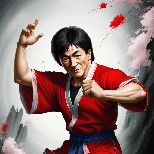 AI generated: Jackie chan artist, in the style of dreamy and 