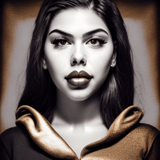 AI generated: a black and white photo of Valentina Nappi with shadow., in the style of minimalist beauty, light br...