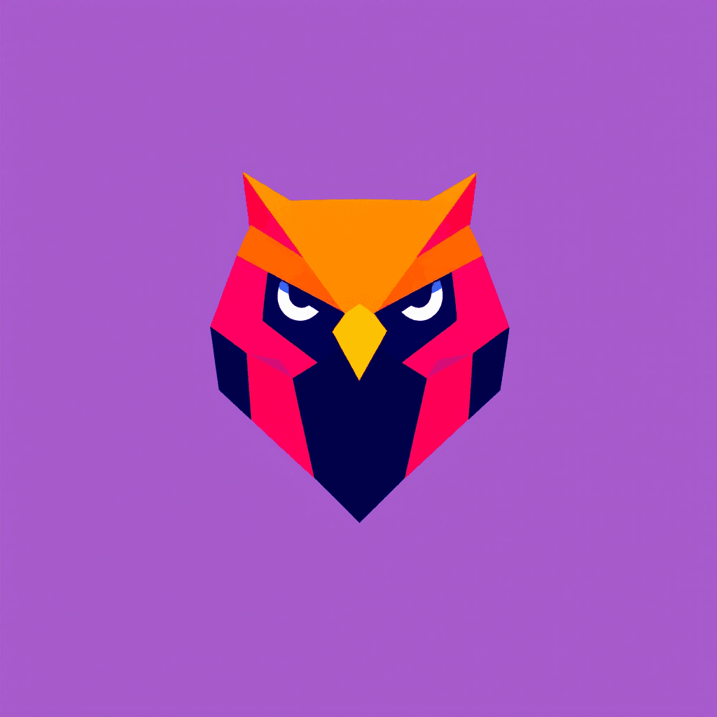 AI generated: A sleek and modern logo design for a tech startup, featuring a stylized geometric owl icon with shar...