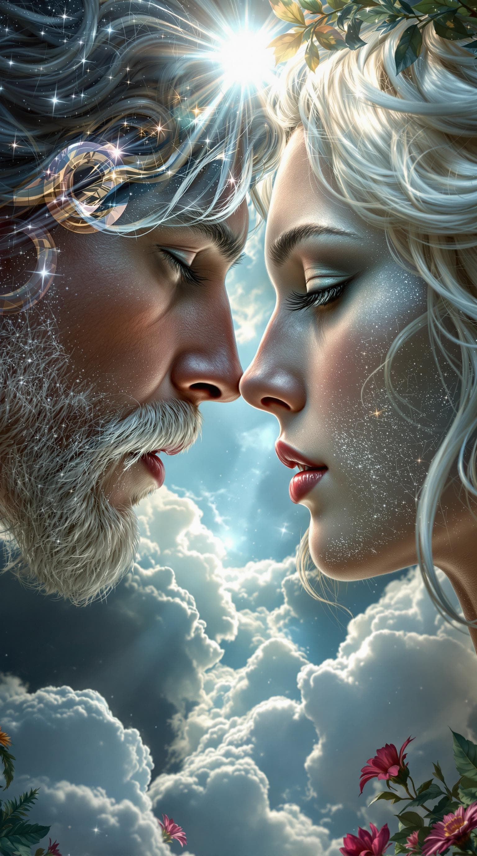AI generated: Adam and eve in heaven .
Hyperrealistic. HDR .8k . Hyper details.  Hyper face details .