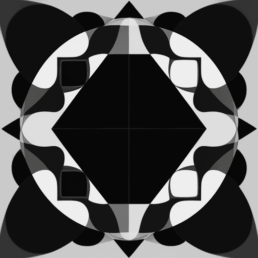AI generated: A city made of black and white geometric shapes, abstraction consists of squares, circles, triangles...