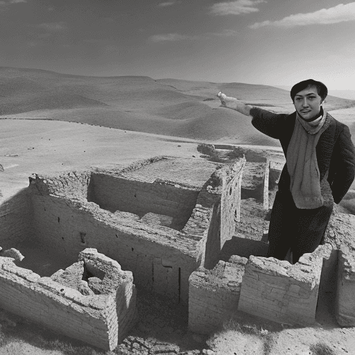 AI generated: Nurbol Zulpikarov, a young historian from Kazakhstan, went on an archaeological expedition to the an...