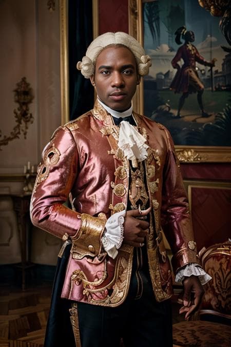 18th century men (rococo clothing, makeup, wigs)