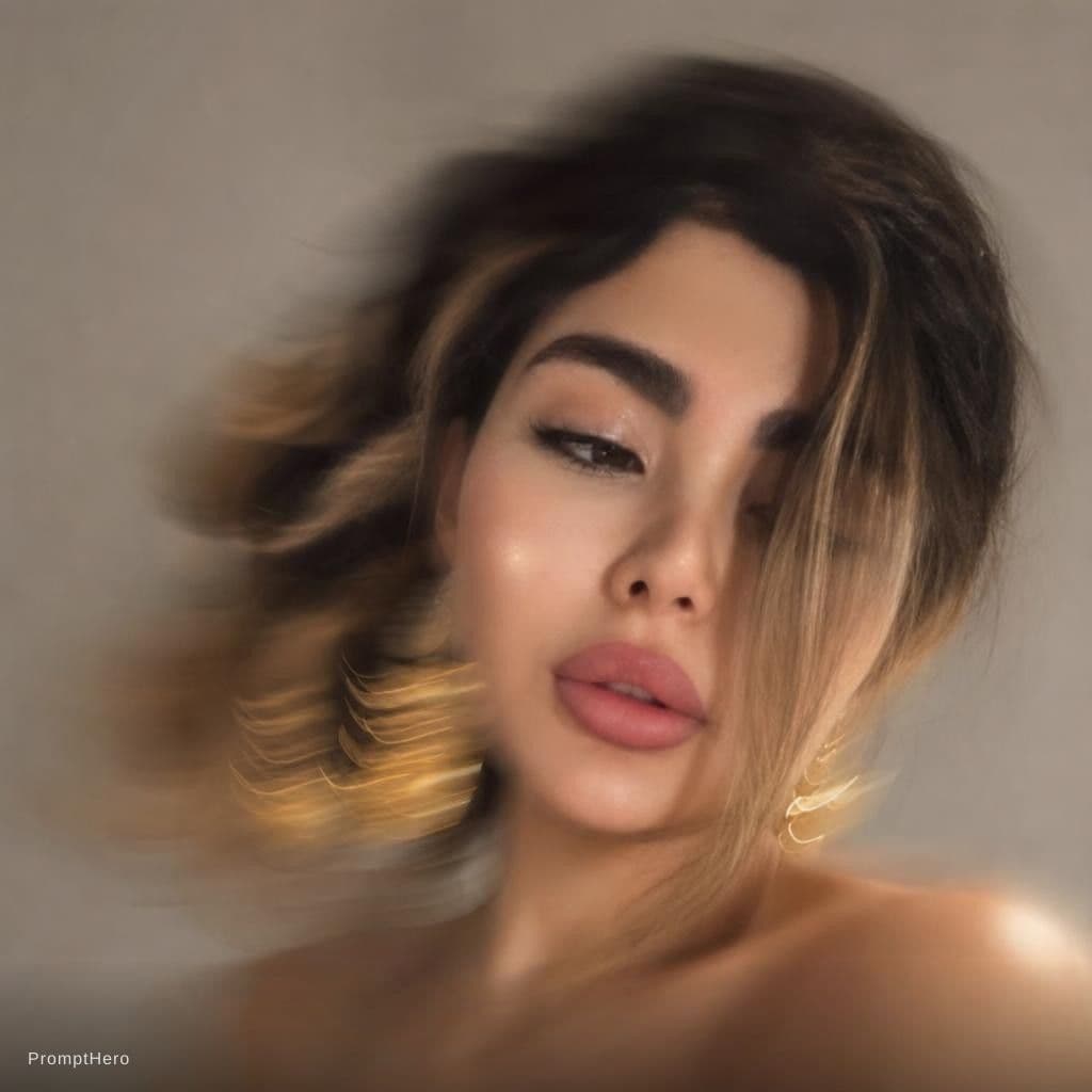 AI generated: Do not change the face, 100% resemblance. An intentionally blurred artistic portrait, shot on a smar...
