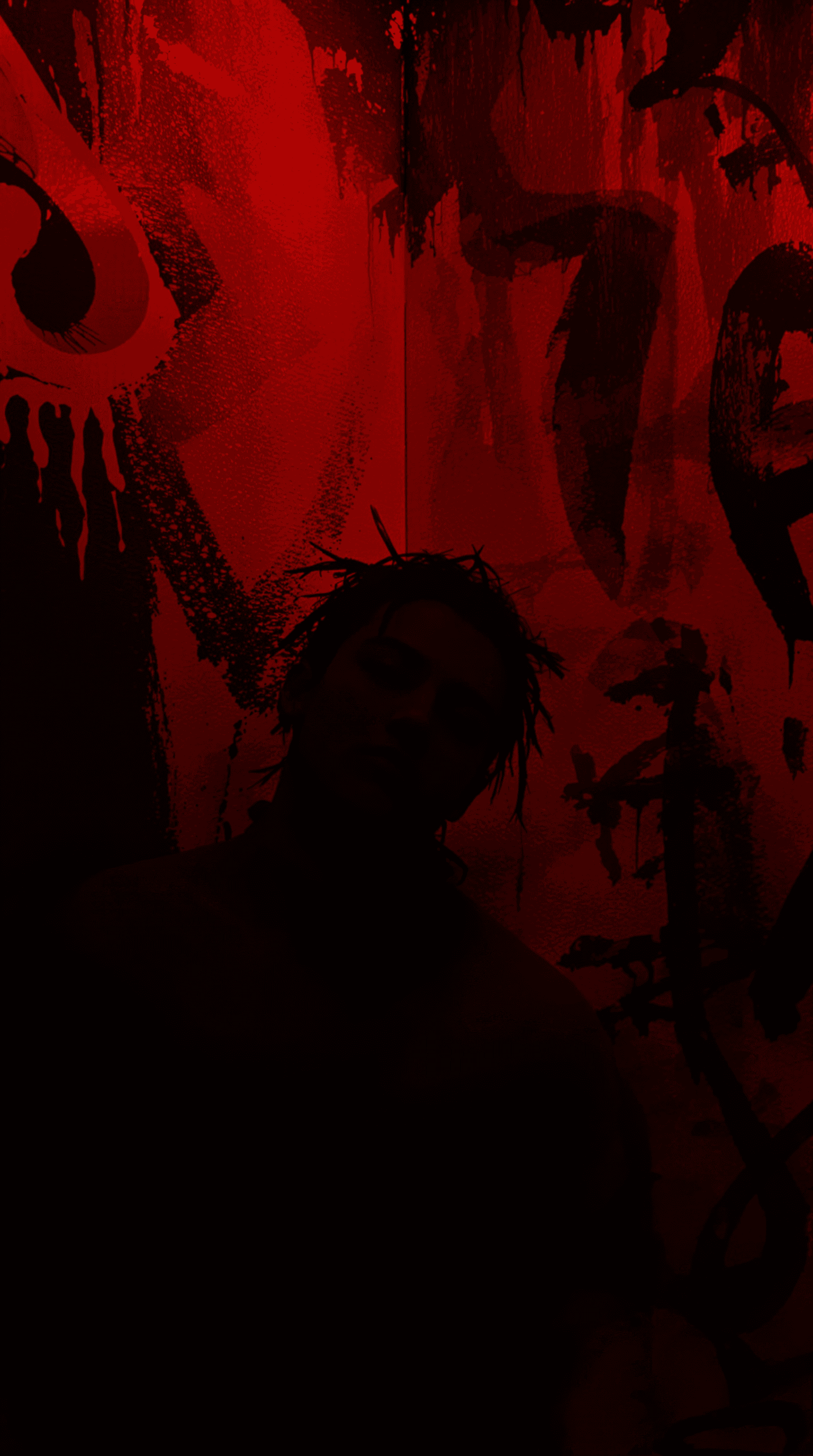 AI generated: The style is underground Brazilian, with intense deep red and dark shadows. The background has smoky...