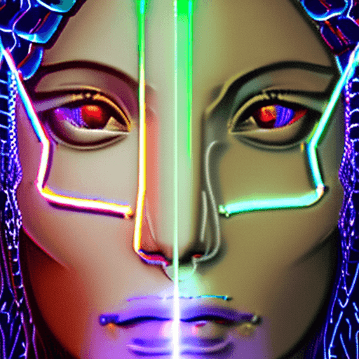 AI generated: <lora:openjourneyLora_v1:0.75>| <lora:synthwavepunkLora300:0.25>| neon light sign in design of face ...