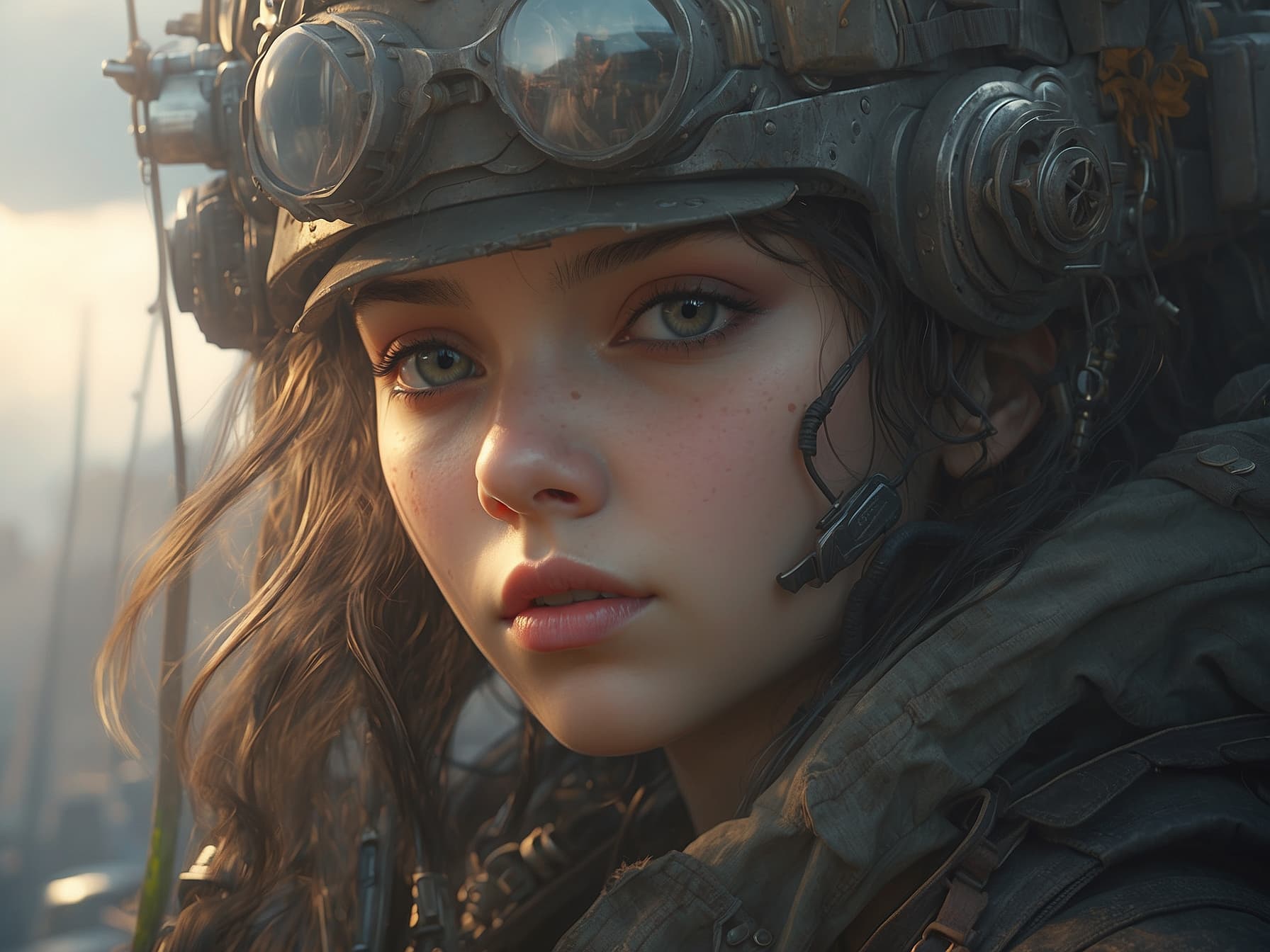 AI generated: a close up of a person with a camera, a photorealistic painting by Kanō Naizen, cgsociety, computer ...