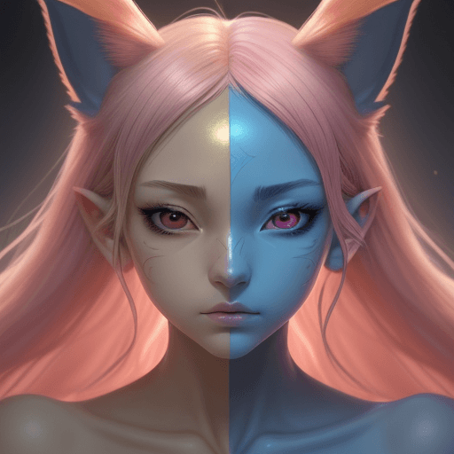 AI generated: beautiful, cute, mysterious. perfectly beautiful twist, astonishing, amazing, golden. anime, symmetr...