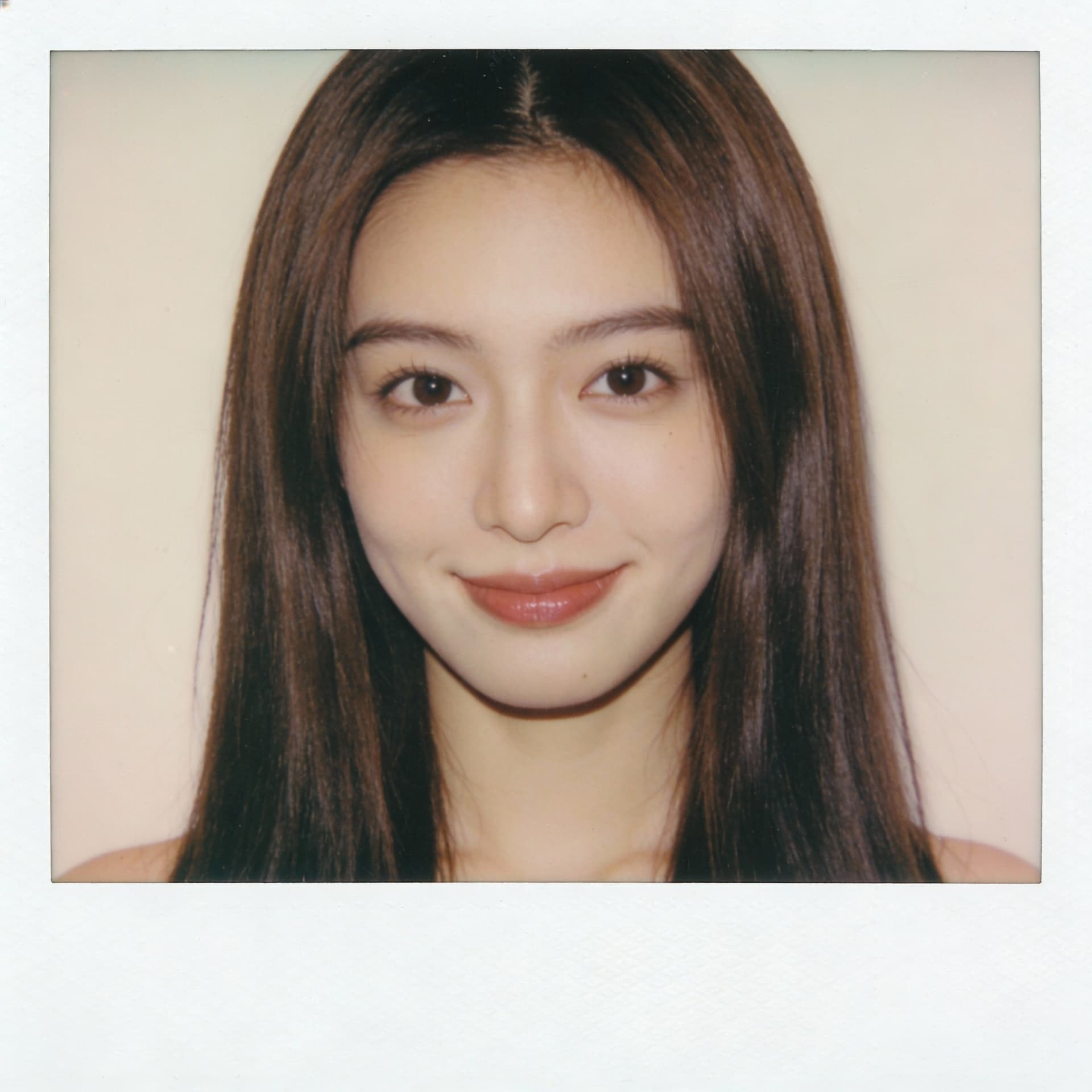 AI generated: China girl, 18-21 years old, brown hair, high-quality photo portrait, shot on a Polaroid camera, dou...