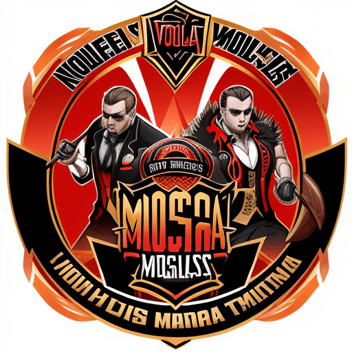 AI generated: Volga Masters sports mafia tournament logo using red, Golden and Black colours
