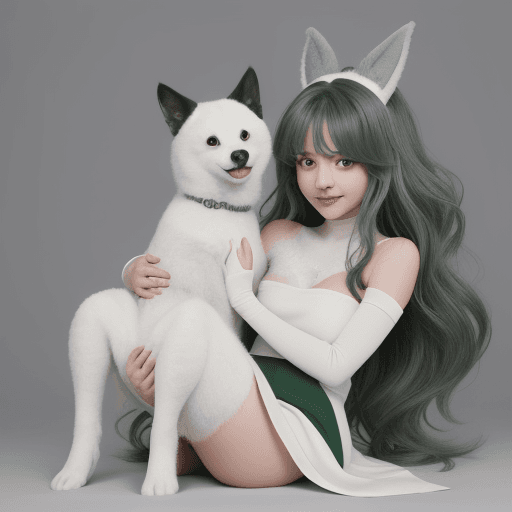 AI generated: animation, one, named: Remmie, use warm green, dark gray and white, nice, cute, friendly, affectiona...