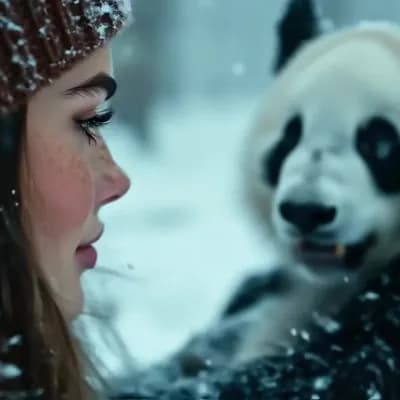 AI generated video: incredibly beautiful Norwegian woman blue eyes, long eyelashes, mascara black eye liner, freckles. w...
