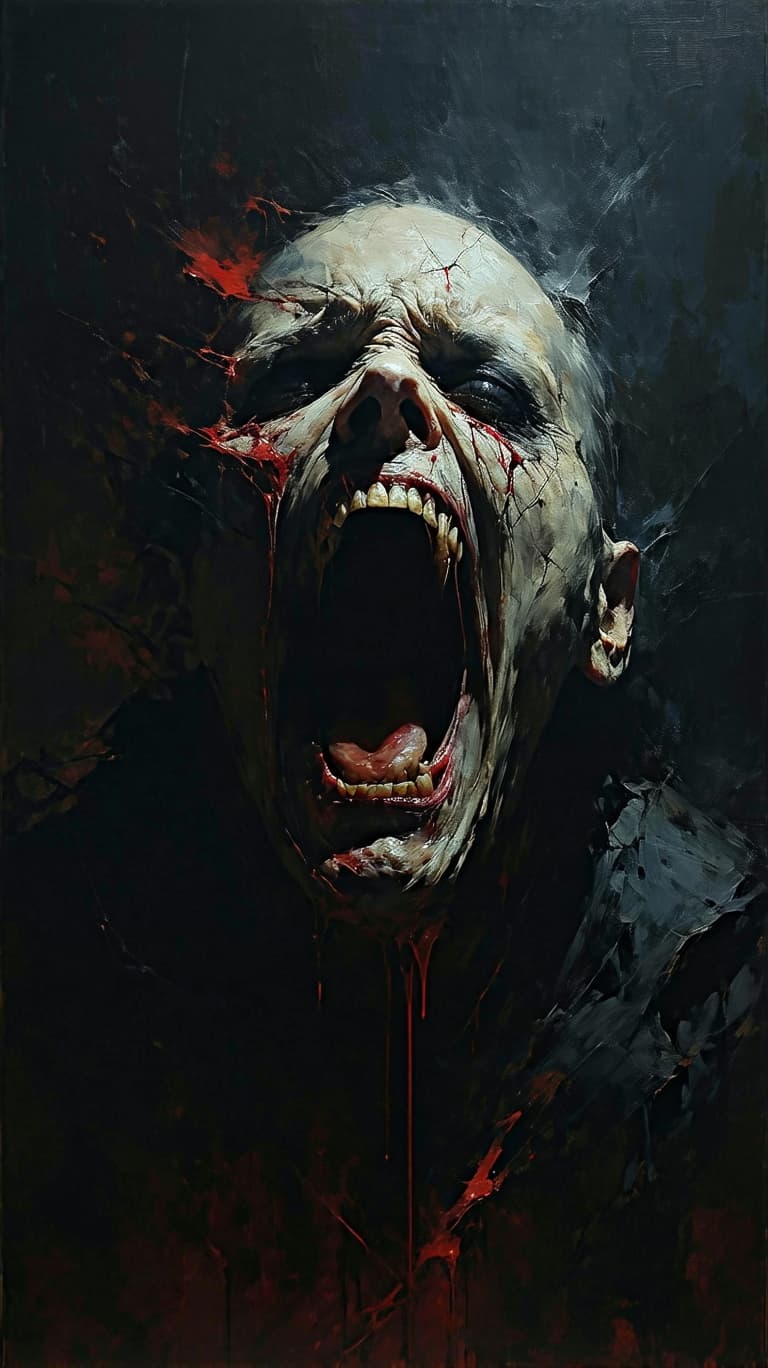 AI generated: 3D, fear, brutal, evil composition showing the terror of war, cries and gore, eternal scream of horr...