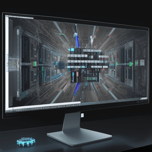 AI generated: abstract representation of a computer with on screen an automated task analyzing and sorting informa...