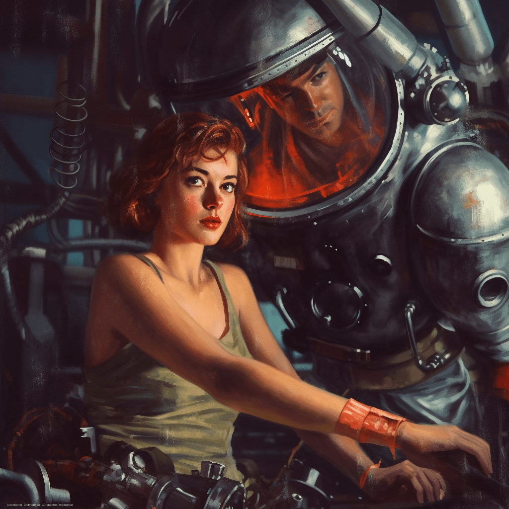 AI generated: removing space suit , ultra-detailed, film photography, light leaks, trending on artstation, sharp f...
