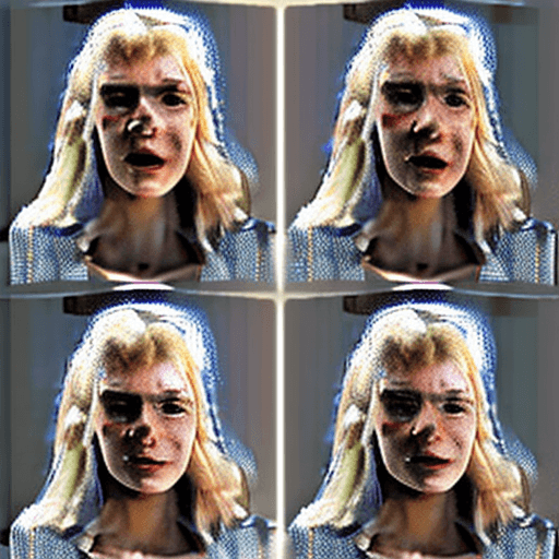 AI generated: four hyper realistic images of a white woman in different poses, photo realistic, face clearly in fr...