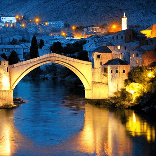AI generated: MOSTAR AT NIGHT