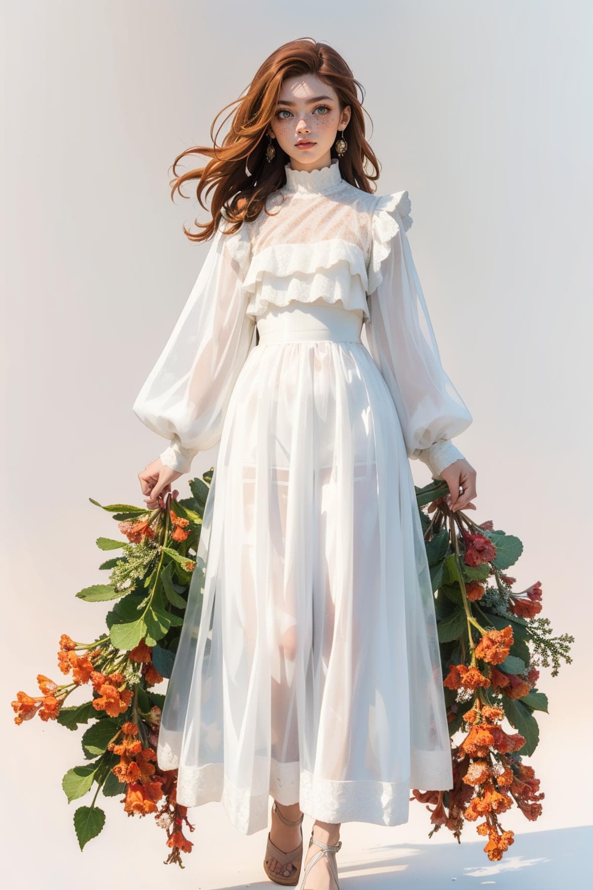 Romantic Lace Lantern Sleeve Retro Princess Dress