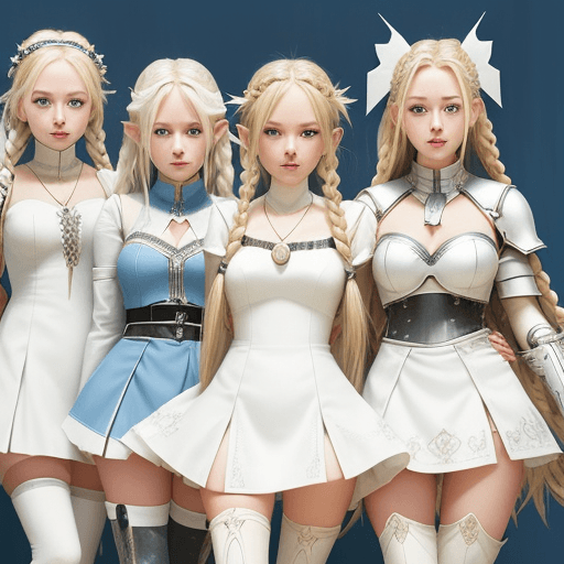 AI generated: source_anime, rating_explicit, country background, open mouth, pleasure-face, 4 girls, blonde hair, ...