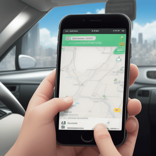 AI generated: I want an image of a traveler using the travel simcard to call an Uber