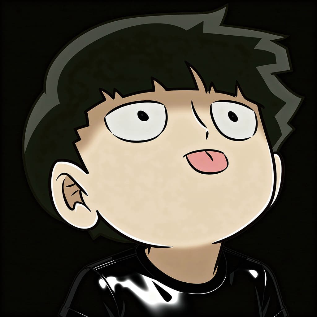 AI generated: خل تيشيرته اسود جلد بس على انمي ستايل لاتخليه واقعي

