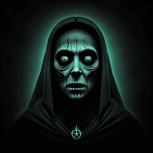 AI generated: retro classic horror dark vintage sci-fi : : 2D dark matte illustration : : FRACTIONS OF A GHOST :: ...