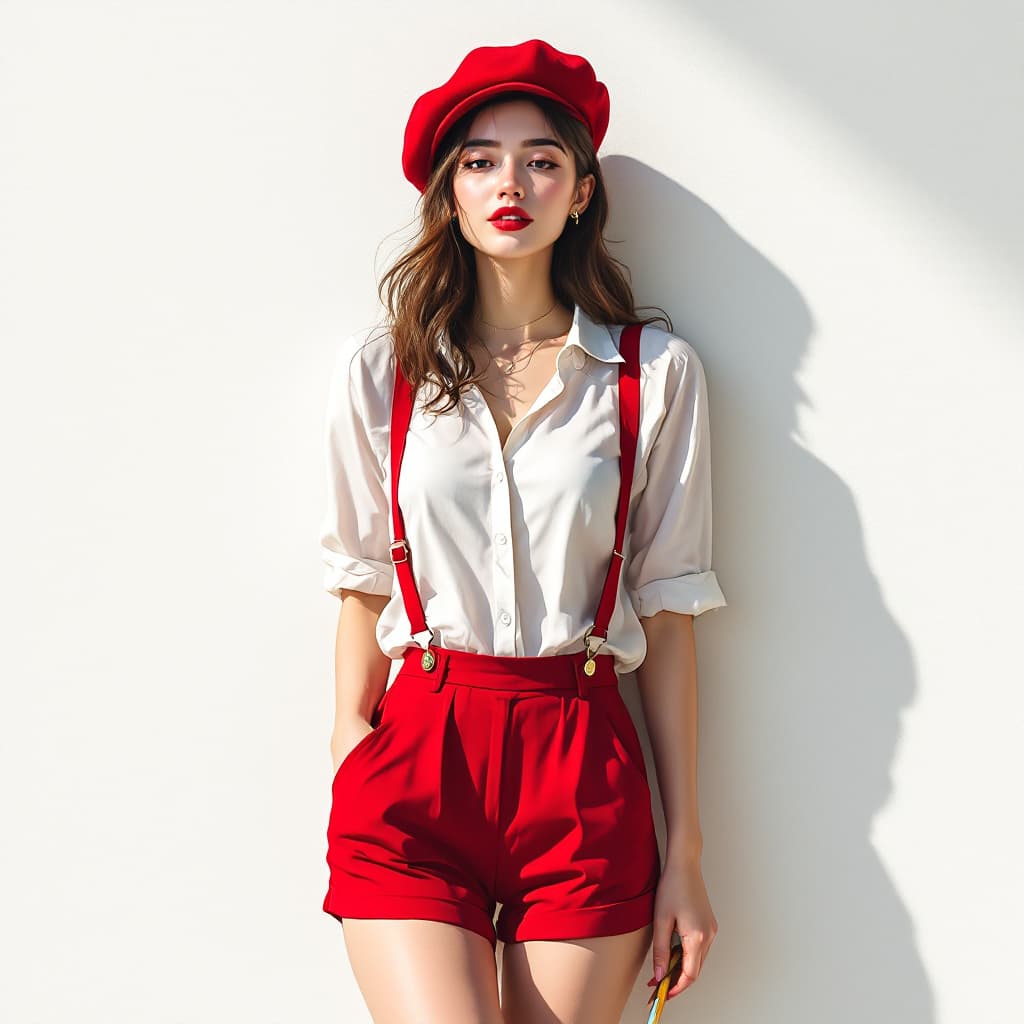 AI generated: Woman (ethnicity: 1.0), (age: 20), (detailed clothing: 1.2), (accessories: 1.2), (facial features: 1...