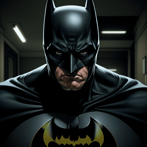 AI generated: 
Batman is taken by orderlies to a mental hospital