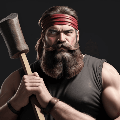 AI generated: A strong, mythical, middle-aged man, around 50 years old, with a mystical, pure, passionate, and ser...