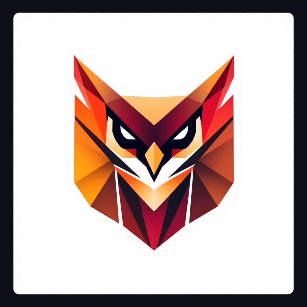 AI generated: A sleek and modern logo design for a tech startup, featuring a stylized geometric owl icon with shar...