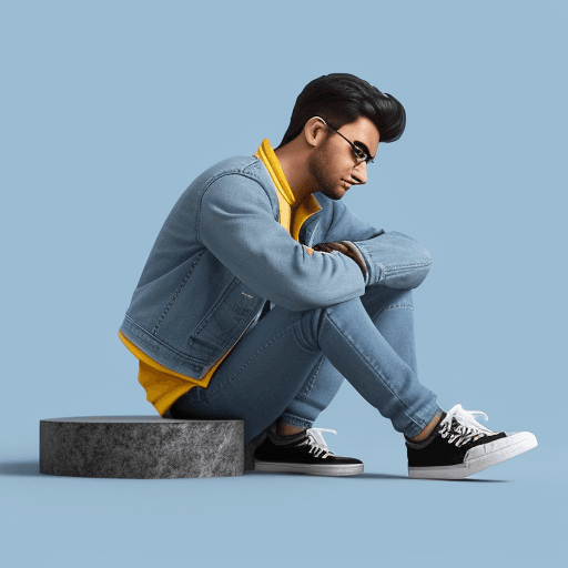 AI generated: Prompt: Create a 3D illustration of an animated character sitting casually on top of a social media ...
