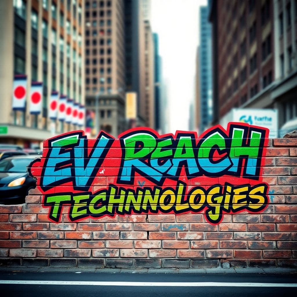 AI generated: Create a vibrant graffiti art on a brick wall in a busy urban environment. The graffiti features two...