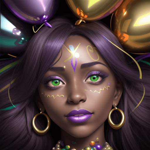 AI generated: (head shot only) please capture entire head of woman a design of a dark toned woman's head with ball...