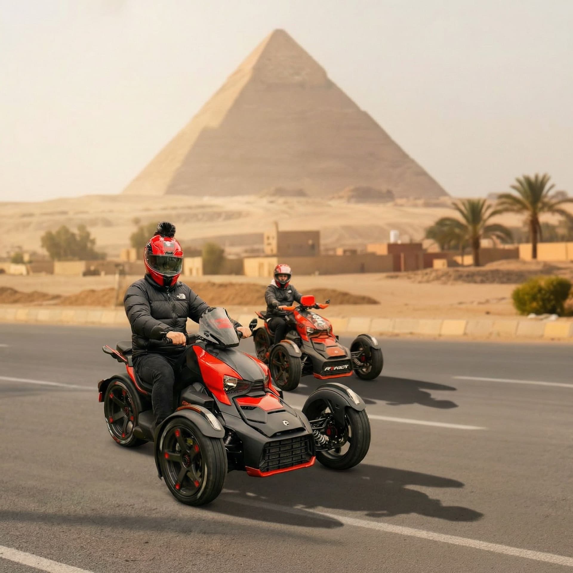 AI generated: Added the two Canam at the uploaded highway as per real photo