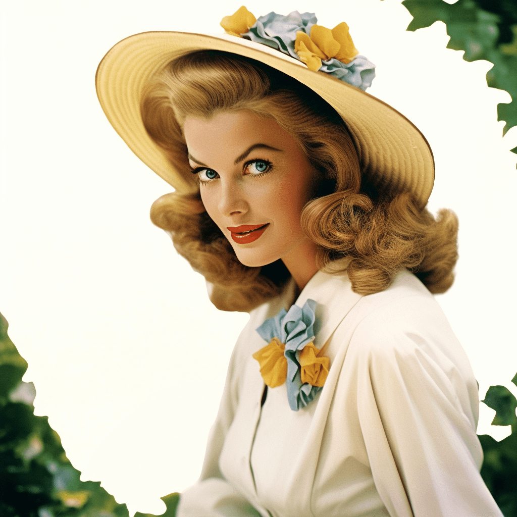 AI generated: High fashion, vogue, flower pattern, 1948 --no ugly, deformed, noisy, blurry, distorted, out of focu...