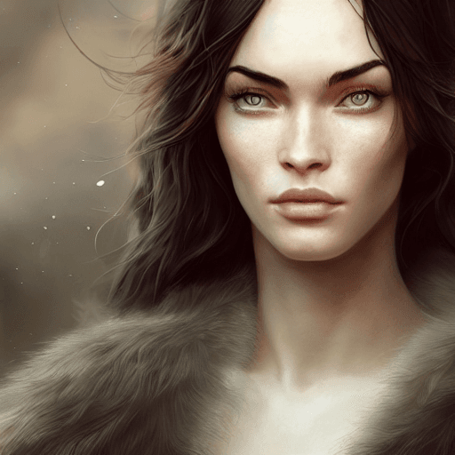 AI generated: SD:prompt: winds of winter, megan fox.au naturel, grey eyes, hyper detailed, digital art, trending i...