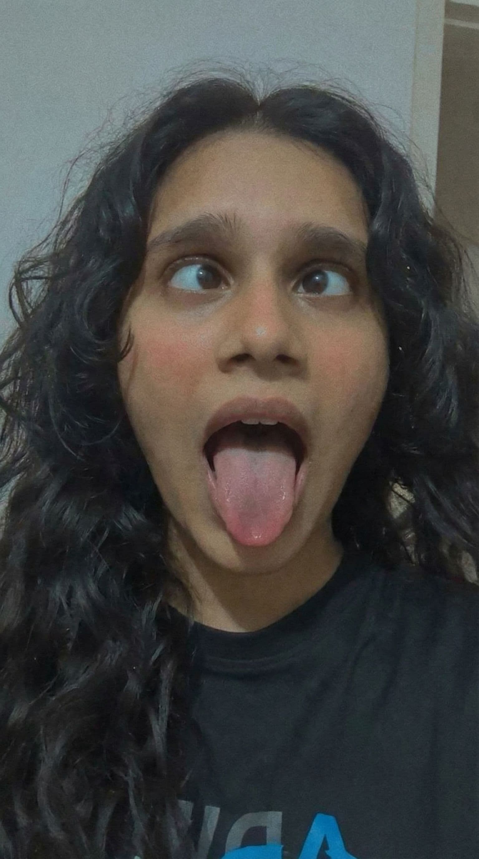 AI generated: Stick my tongue out with my mouth wide open so I’m making the ahegao face with my eyes crossed looki...