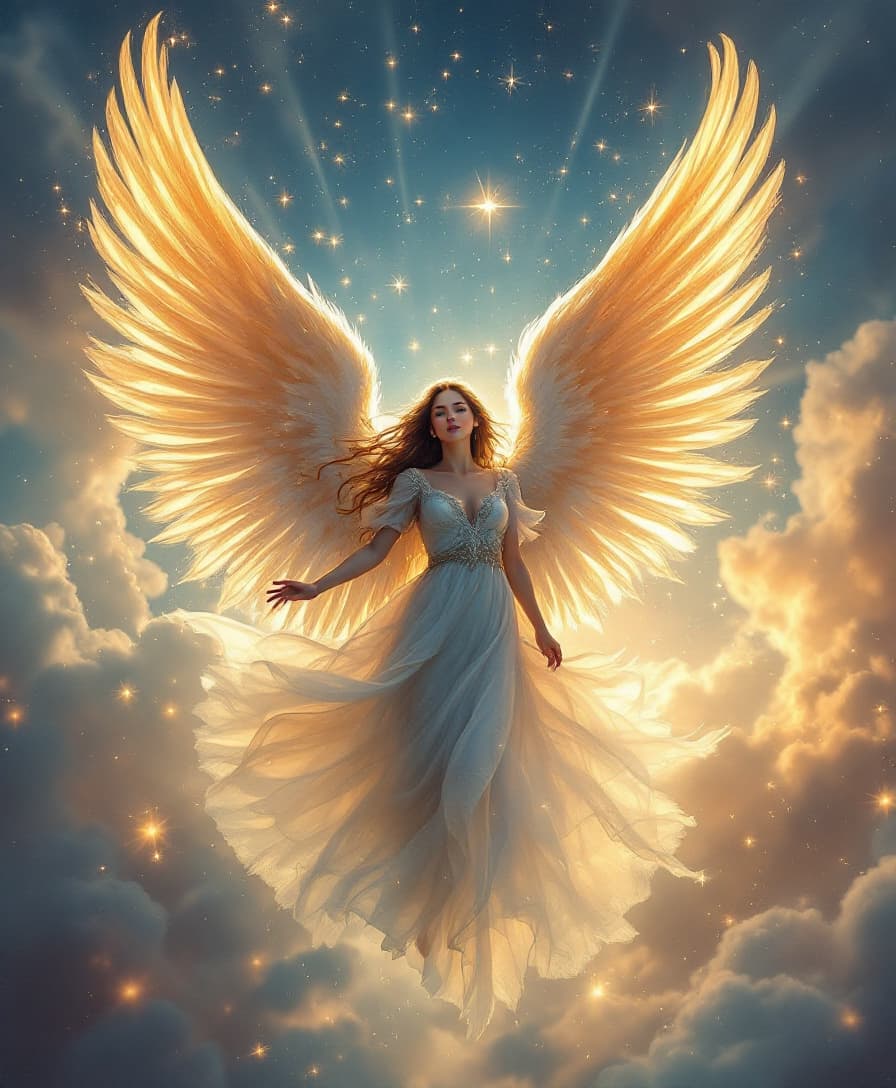 AI generated:  A beautiful exciting of an Angel, 