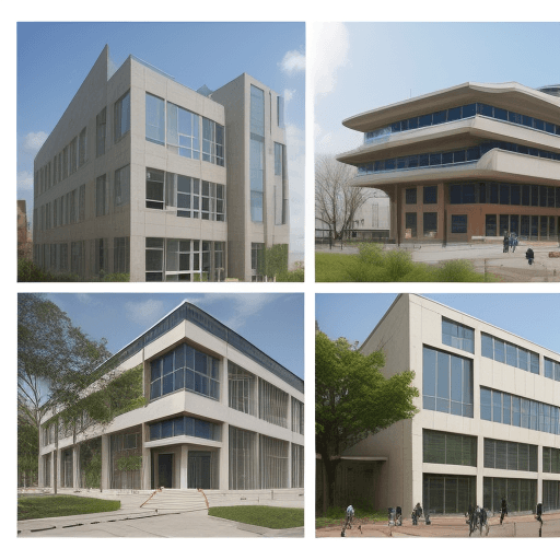 AI generated: engineering collage bulling  architectural design using modern technology and sustainable methods 
