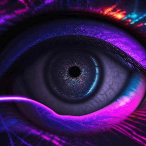 AI generated: Hyper realistic eye level exterior photo of a person dacing on a psytrance party, night, psychedlic,...