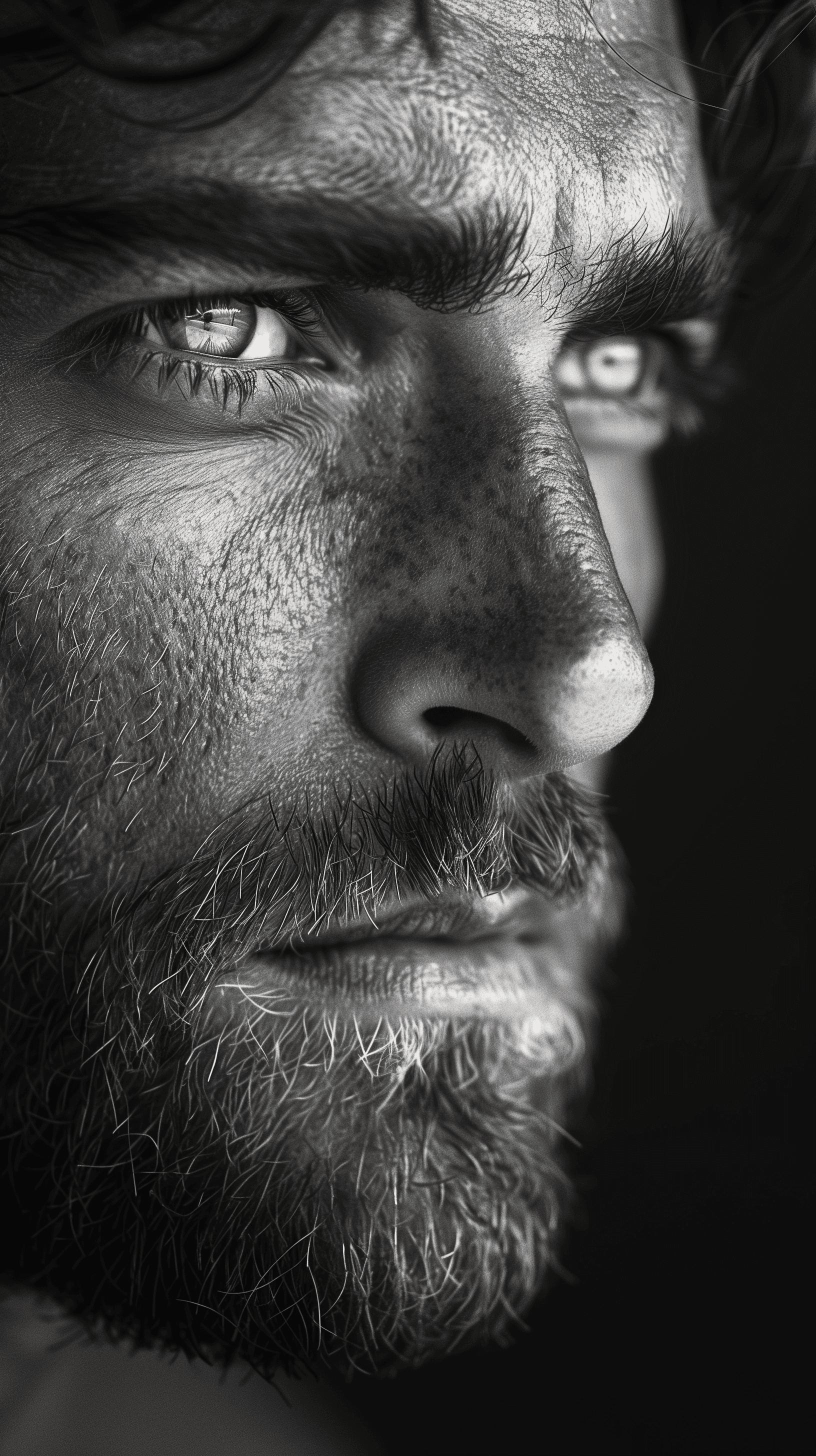 AI generated: photography, monochrome, evoking the starkness of classic noir with an intimate, psychological edge,...