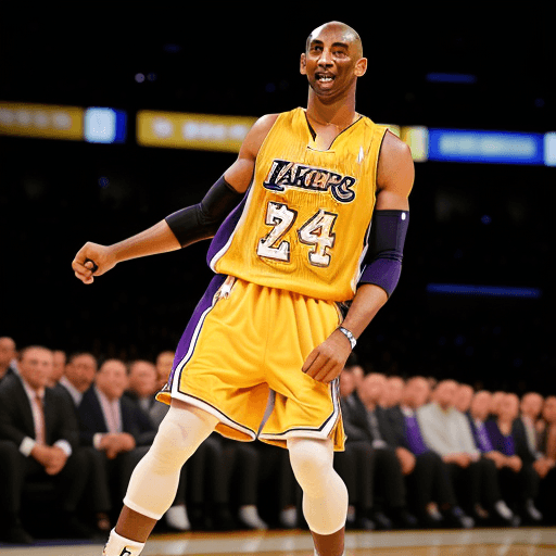 AI generated: image of kobe bryant with fist clenched 