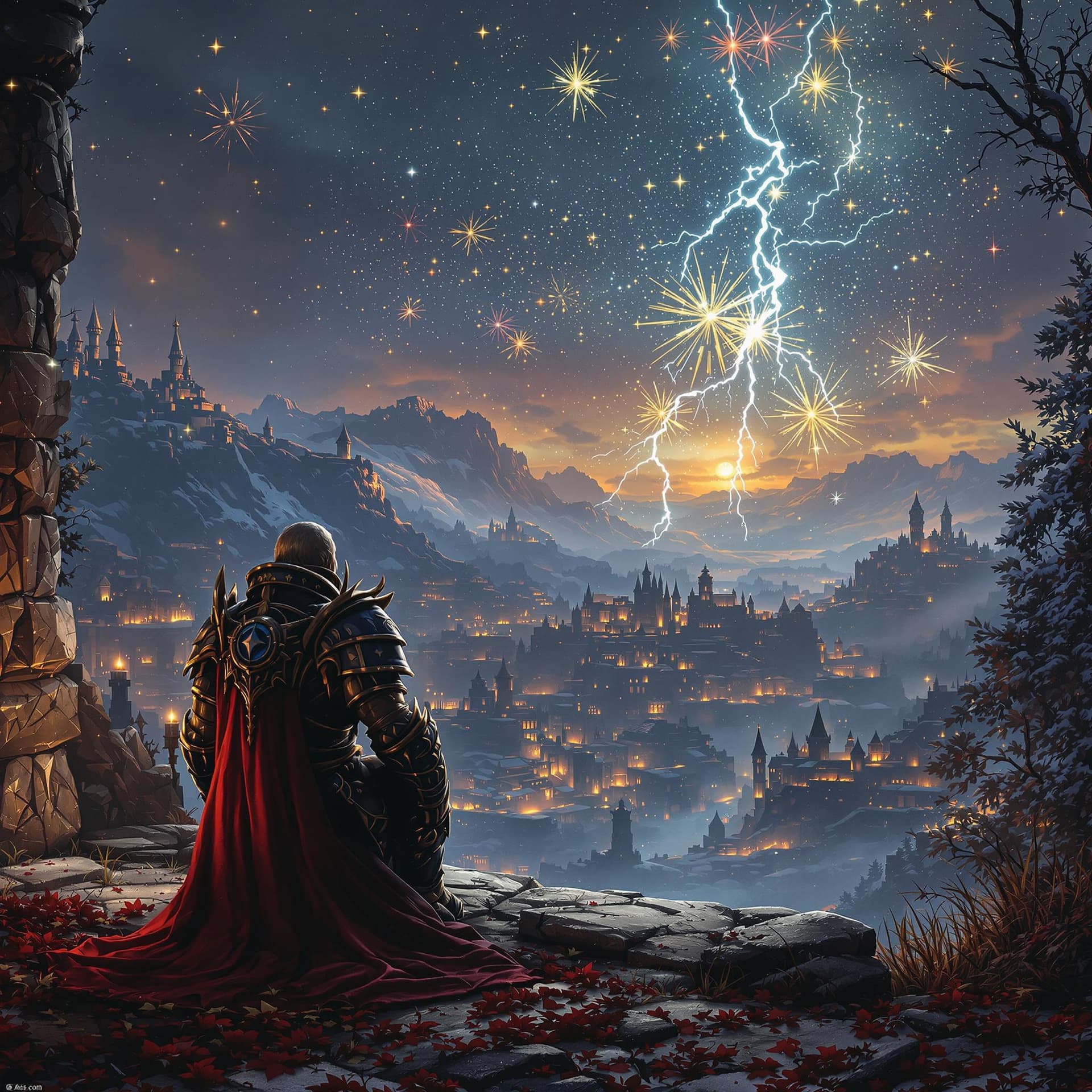 AI generated: Waiting for a New Year's miracle, an epic poster-style photograph inspired by the Warcraft universe,...
