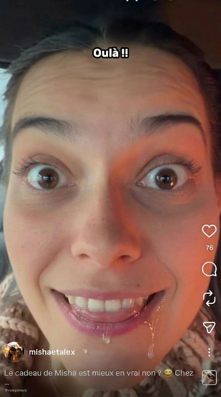 AI generated: Drooling tongue saliva