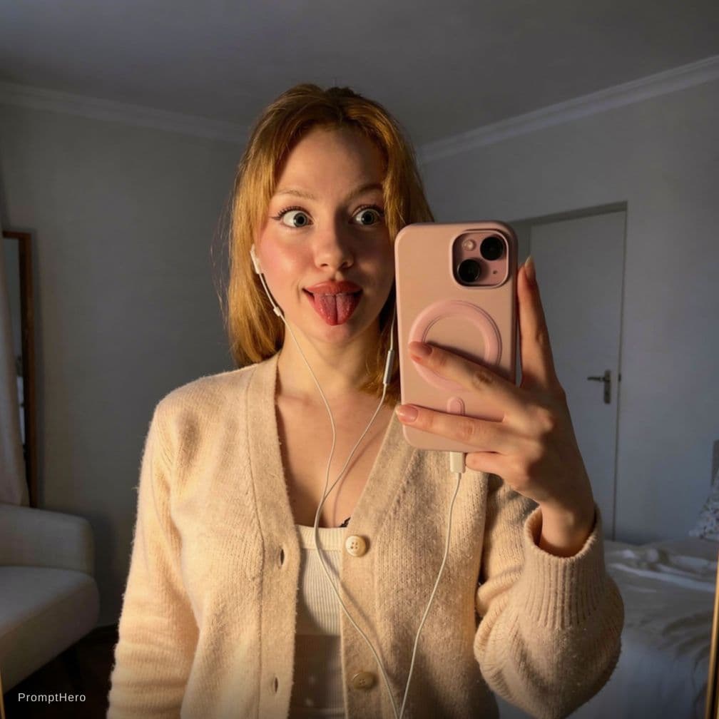 AI generated: Ahega face saliva tongue wet 