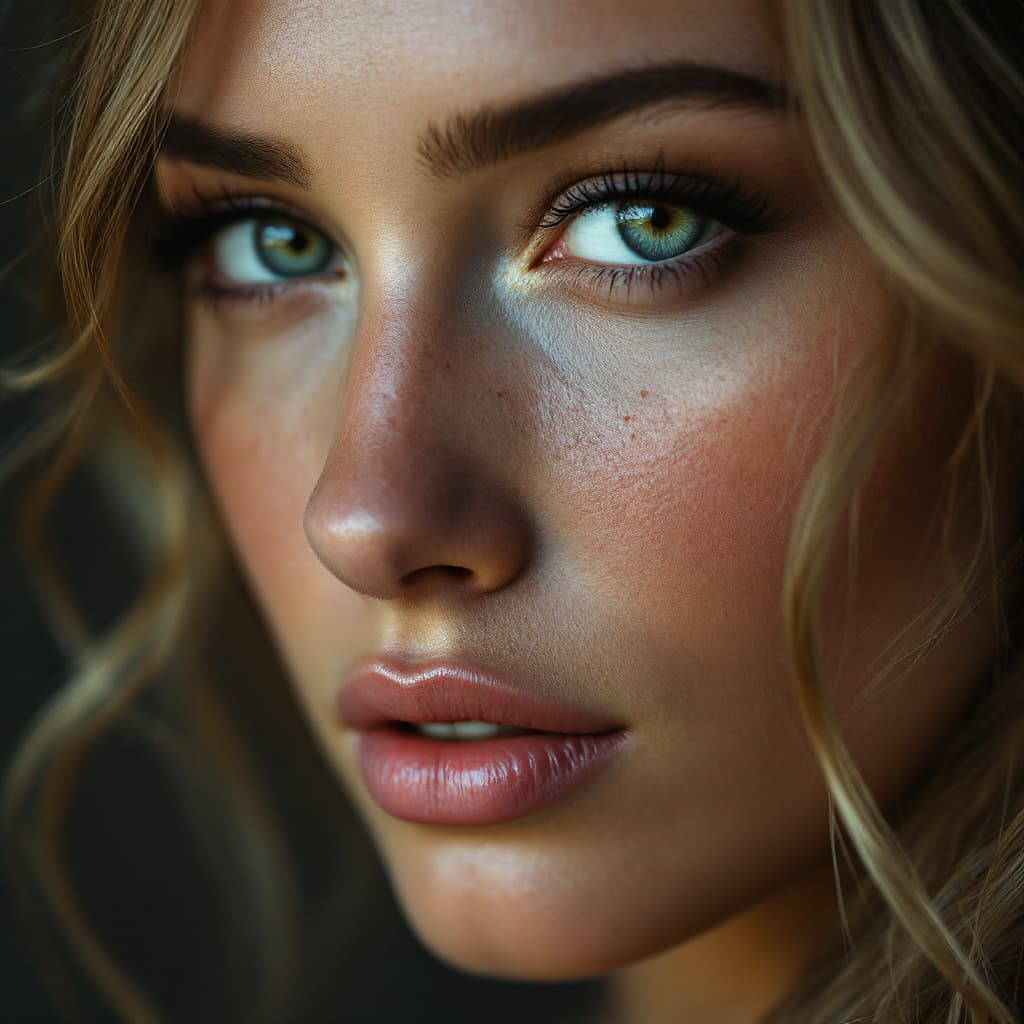 AI generated: Goddess close-up portrait ribcagel jennifer lawrence