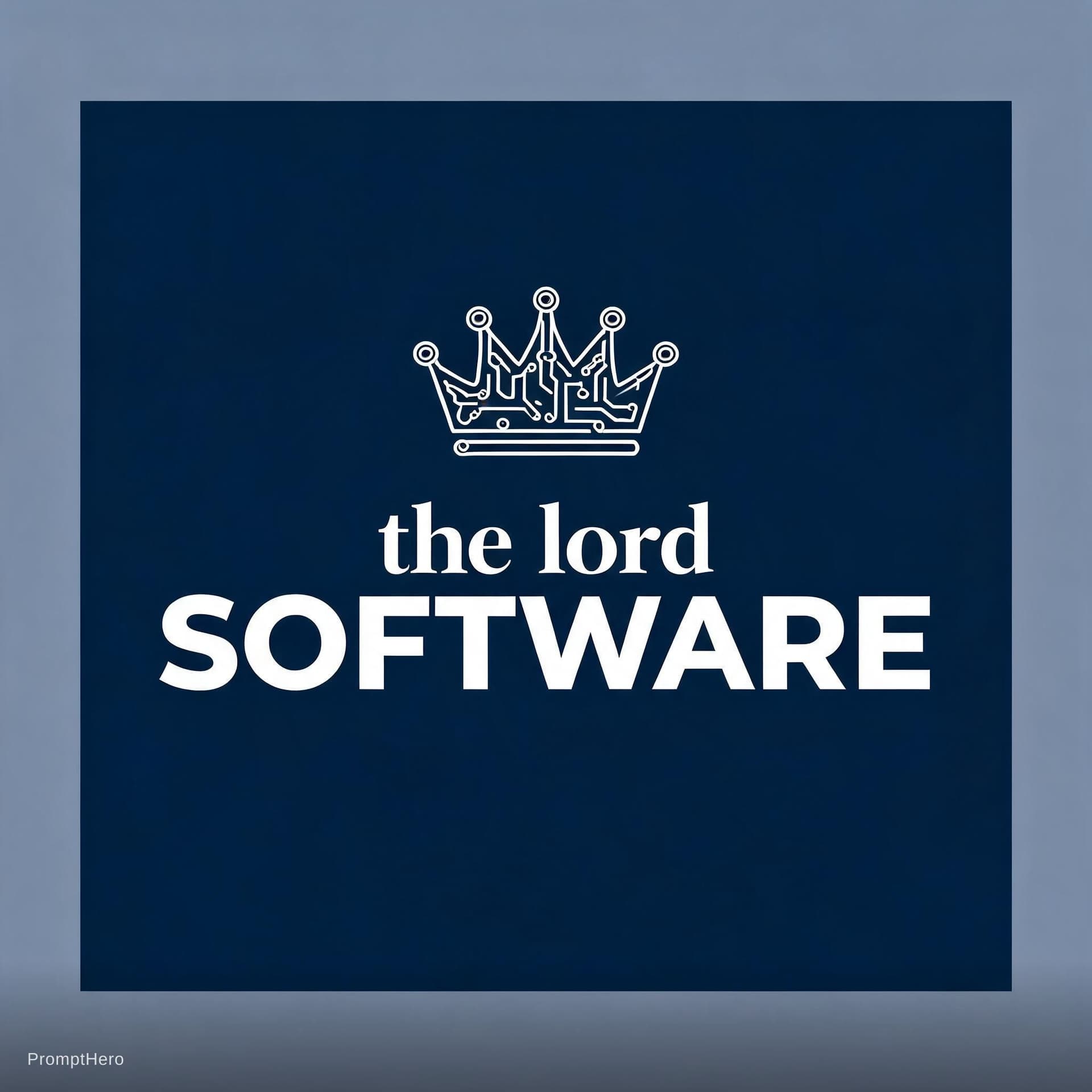 AI generated: A custom logo was designed for this text "the lord software" by a computer company specializing in s...
